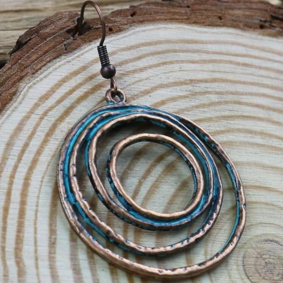 Jewelry - Bronze Round Drop Earrings